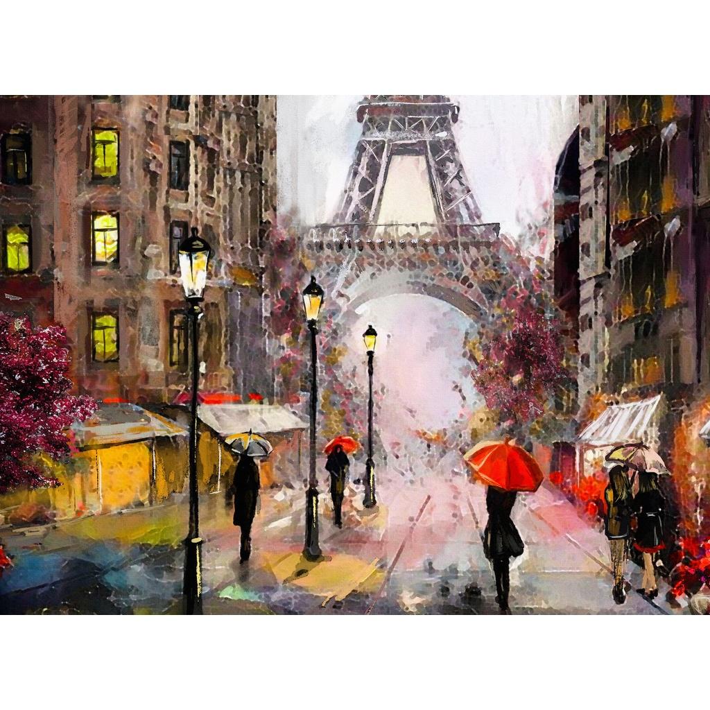 Tranh ghép hình 1000 mảnh 2cm khổ 54×74 – Tranh xếp hình Puzzle cao cấp Mưa ở Paris – paris in the rain