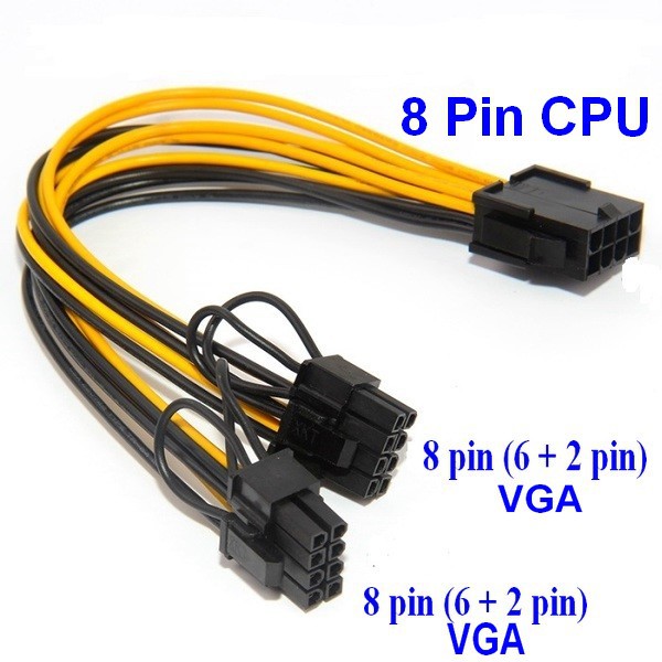 Cáp Nguồn 8PIN sang 2 Đầu 8PIN(6+2)