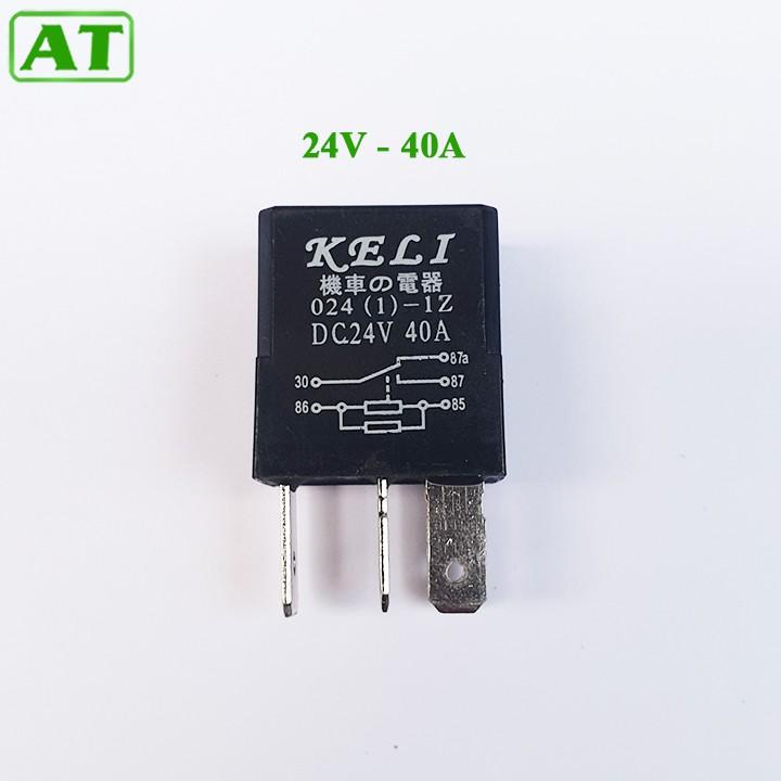 Rơ Le Điều Hòa Ô Tô 4 Chân 12V 40A hoặc 24V 40A Màu Đen