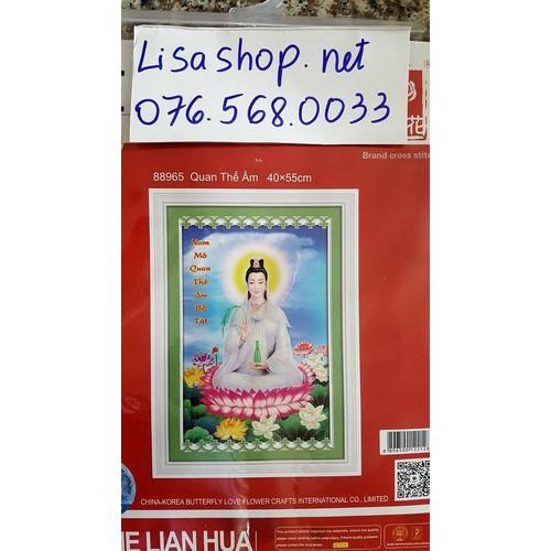 Tranh thêu chữ thập PHẬT QUAN ÂM 88965 (40x55cm) chưa thêu 3d