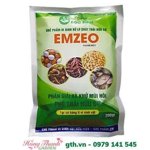 CHẾ PHẨM VI SINH EMZEO - PHÂN GIẢI, KHỬ MÙI HÔI PHẾ THẢI HỮU CƠ - GÓI 200GR