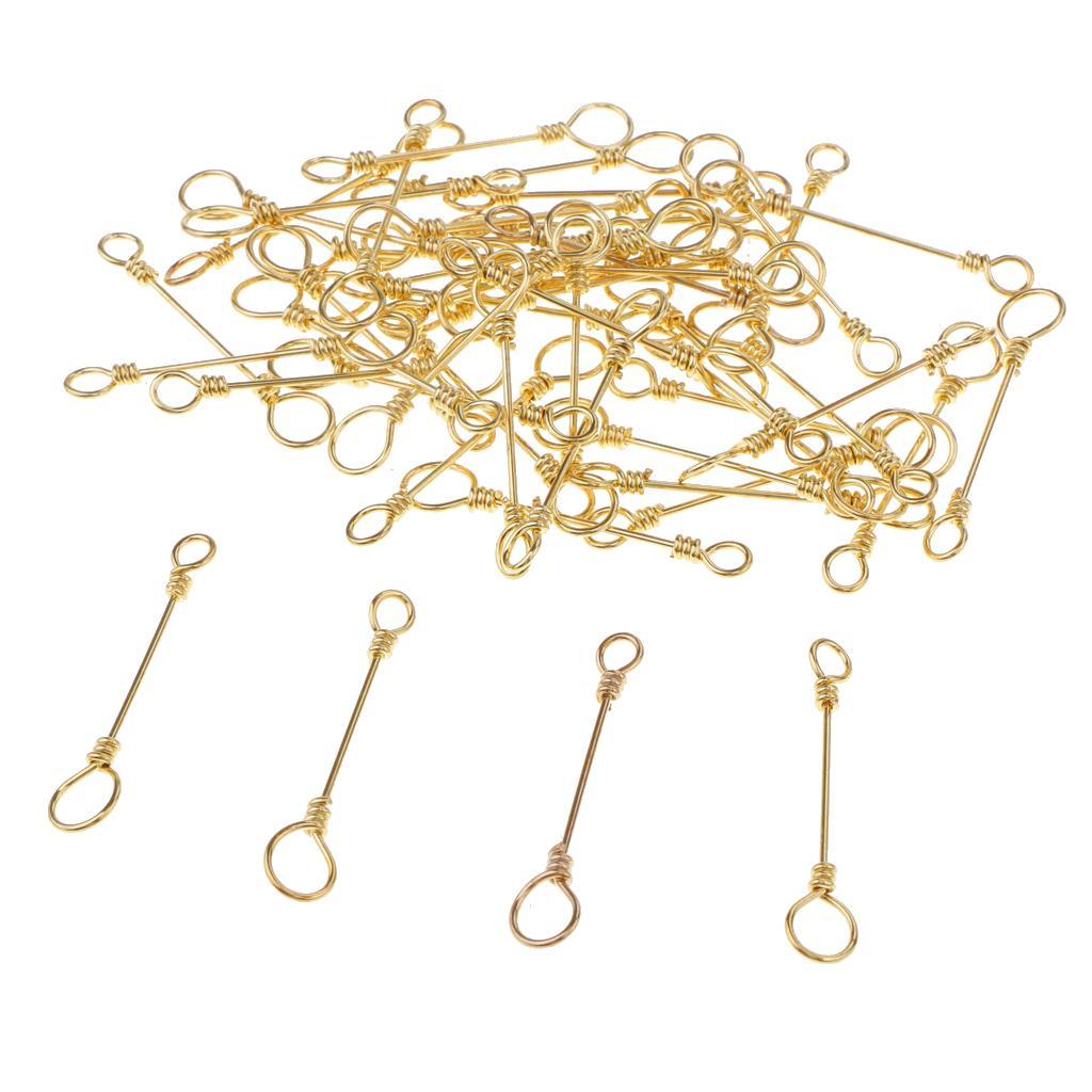 50Pcs Fishing Swivels Quick Connection Clip Stainless Steel Rolling Snap Fishing Accessories Connectors