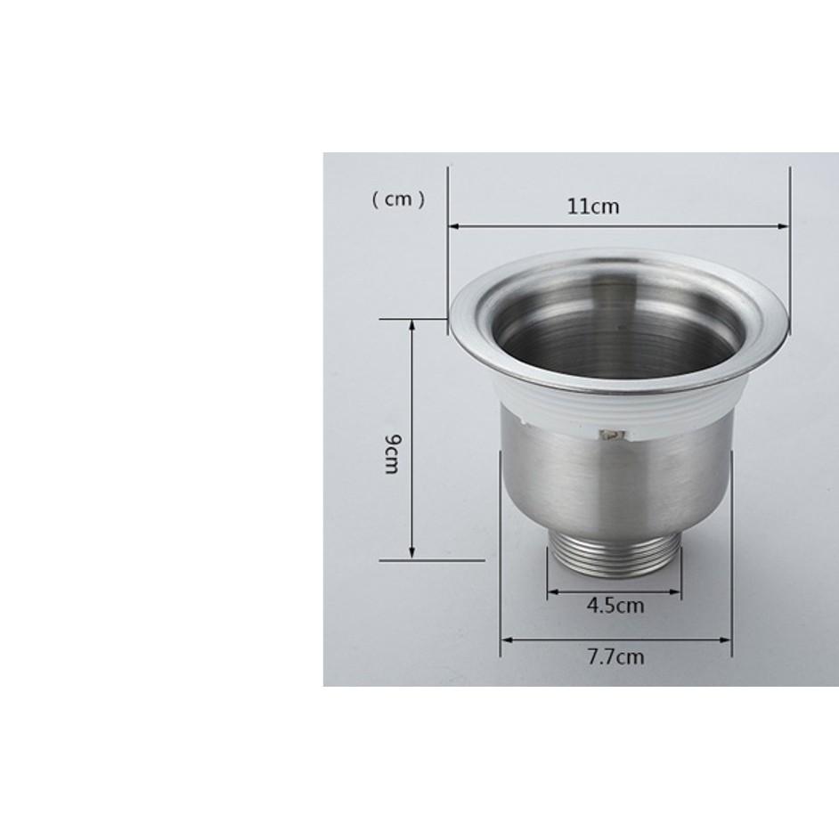 Bầu xi phông chậu rửa bát inox 304 - kích thước 110mm