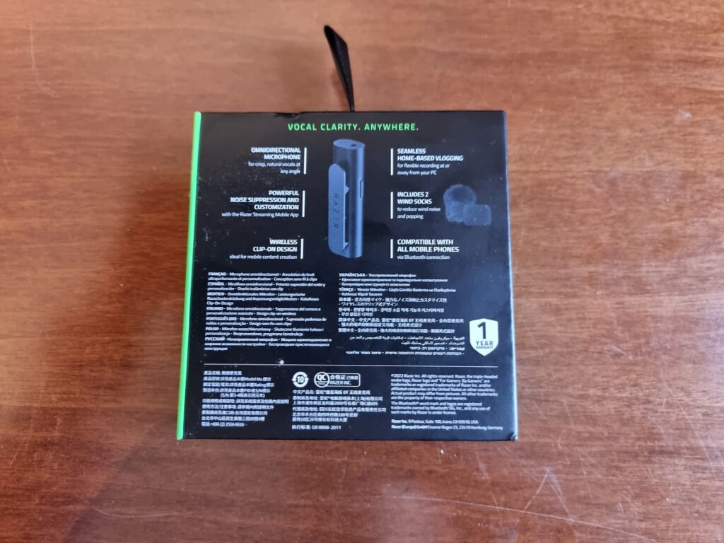 Thiết bị thu âm Razer Seiren BT Bluetooth Microphone for Mobile Streaming RZ19-04150100-R3M1 _Hàng chính hãng
