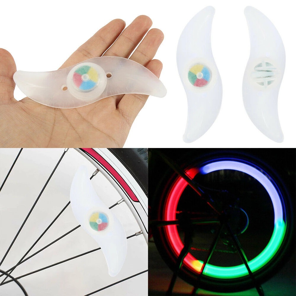 Đèn led gắn căm xe đạp nhiều màu rực rỡ (sẵn pin) - Chống nước - Đèn gắn nan xe đạp size lớn