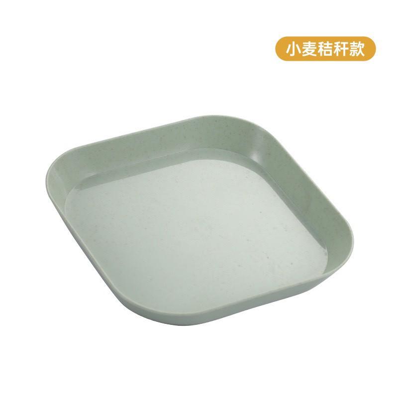 Set 6 Đĩa lúa mạch màu pastel vuông sâu, có hộp xịn xò, an toàn cho nhà bếp