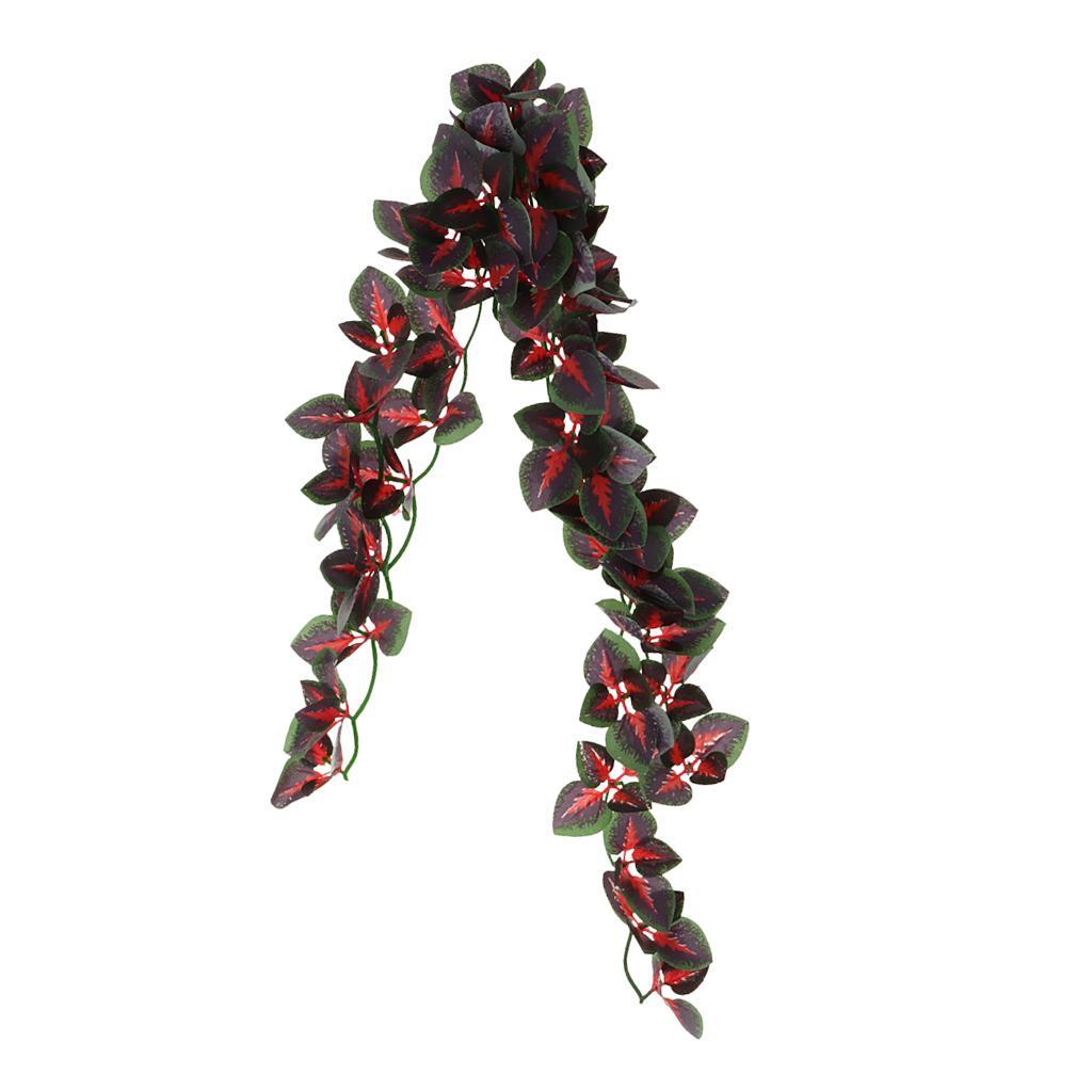 3 pcs Artificial Pet Reptile Terrarium Leaf Vines Vivarium Ornament Plant