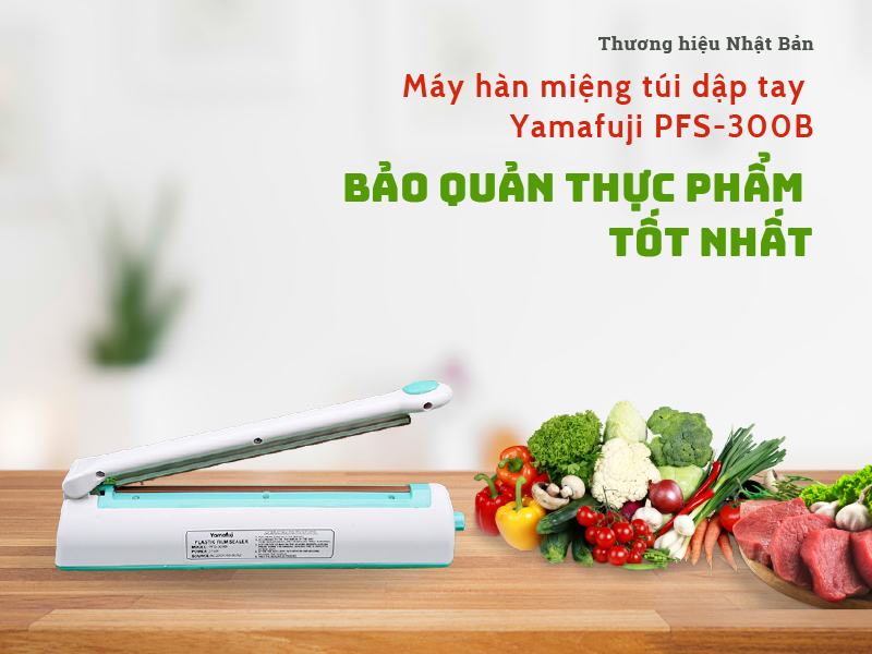 Máy hàn miệng túi dập tay Yamafuji PFS-300B Hàng chính hãng