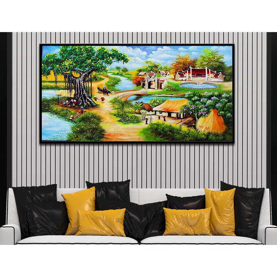 Tranh canvas treo tường làng quê Việt Nam - QVN006
