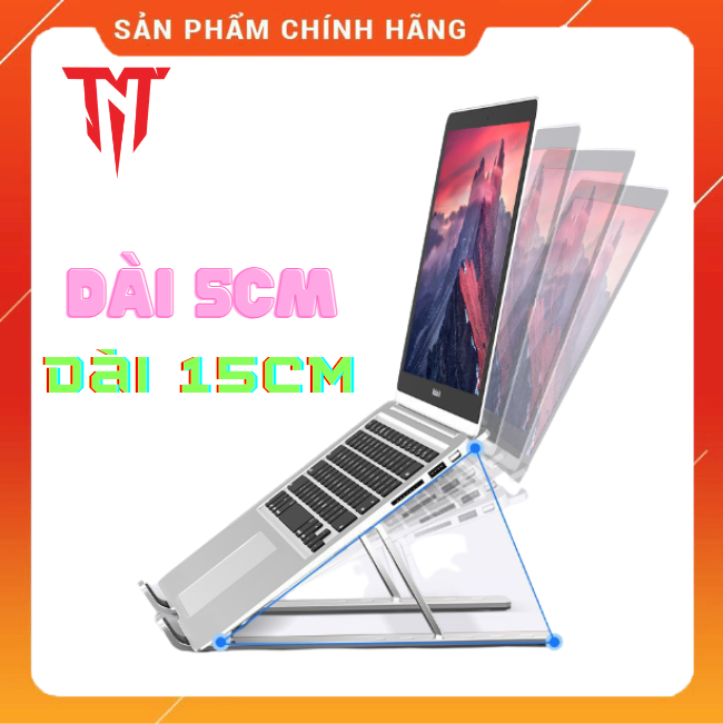 Đế kê laptop chắc chắc gồm 2 loại bằng nhôm và nhựa ABS siêu bền chịu được tải cao - Hàng chính hãng