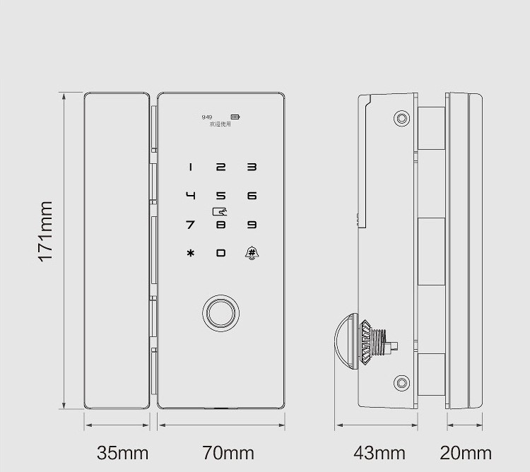 Khóa cửa kính - Wifi, vân tay, mật khẩu, thẻ từ - HÀNG NHẬP KHẨU