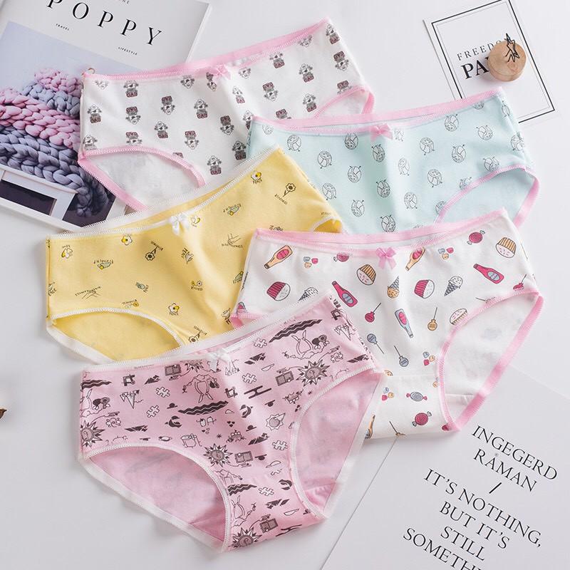 Quần Lót Nữ Cotton Kháng Khuẩn Hoa Tình yêu Xuất Hàn Hàng Loại đẹp.