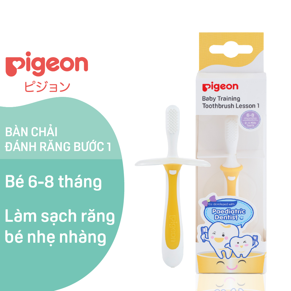 Bàn Chải Đánh Răng Cho Bé Pigeon Bước 1 Vàng (New)