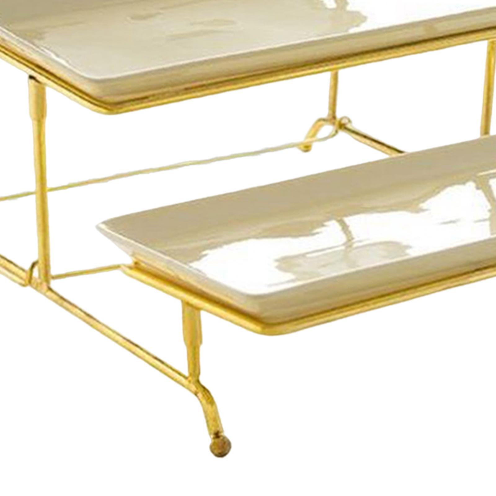 3 Tier Rectangular Serving Platter Stand Set for Food Display Party Dessert