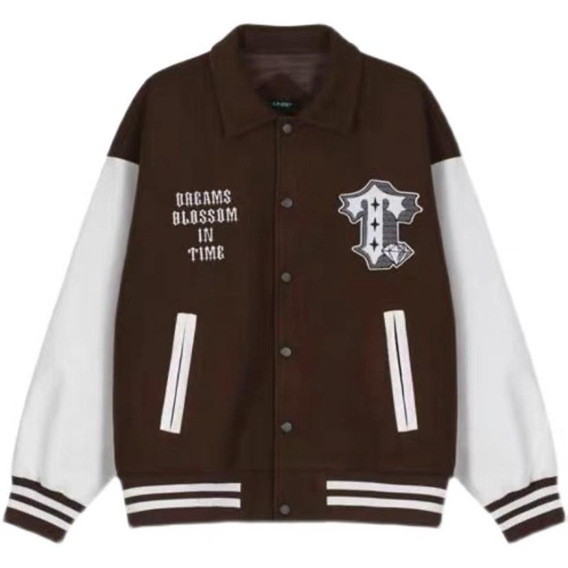 Áo Khoác Bomber Nam Nữ Cổ Bẻ Kiểu Nút Bấm TIME MONEY Hình In Sắc Nét Phong Cách HipHop Hot trend Mới