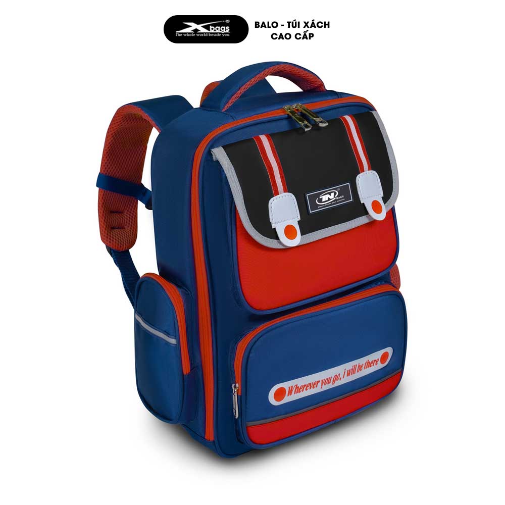 Balo Đi Học Cấp 1 Cao Cấp TNBags Smart Red TN.B.3110 Màu Đỏ Thời Trang, Chống Gù, Nhiều Ngăn Tiện Lợi!