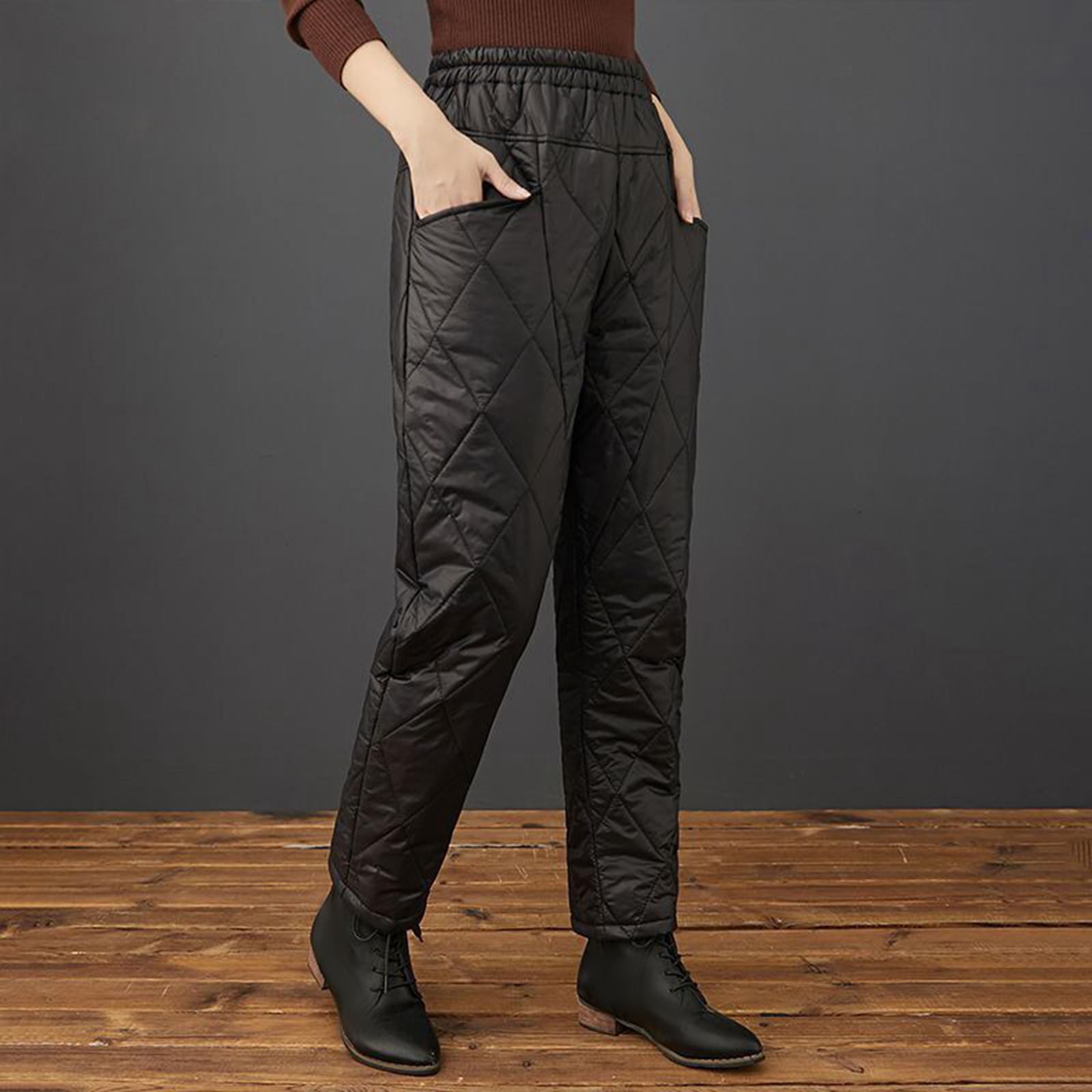 Women Winter Warm Packable Down Pants Compression Snow Windproof Thermal Pants Ski Pants Lightweight Casual for Running