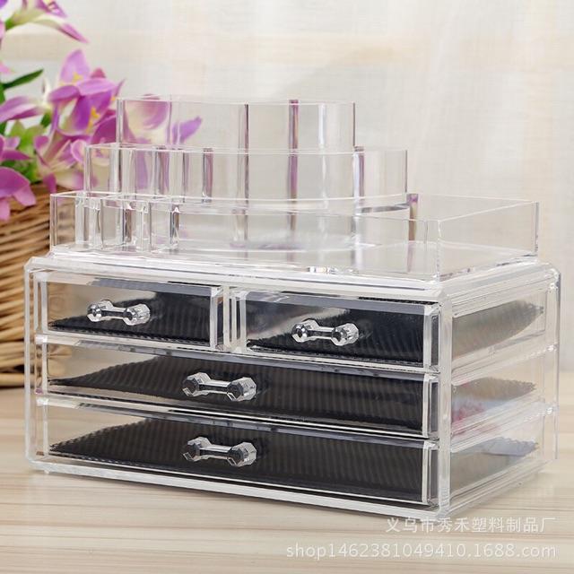 Khay đựng mỹ phẩm,đồ trang sức Mica 4 tầng