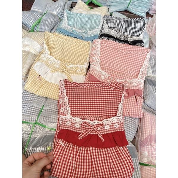 Bộ đồ BẦU và SAU SINH chất đũi Kẻ MAMADRESS kèm nơ xinh dễ thương đẹp rẻ có khoá ti sau sinh tiện lợi mặc nhà đi dạo