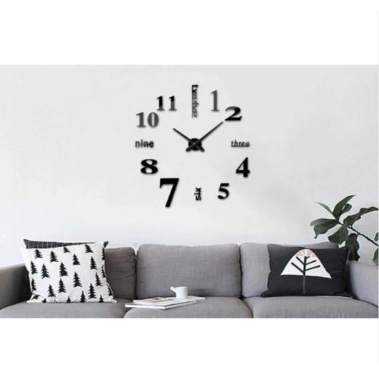 Đồng hồ dán tường Châu Âu cỡ lớn DIY 3D trang trí cao cấp