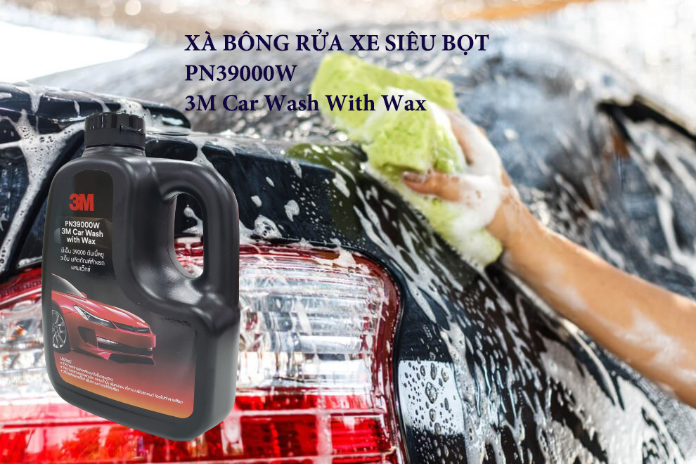 Xà bông rửa xe siêu bọt 3M Car Wash With Wax PN39000W- 1Lít