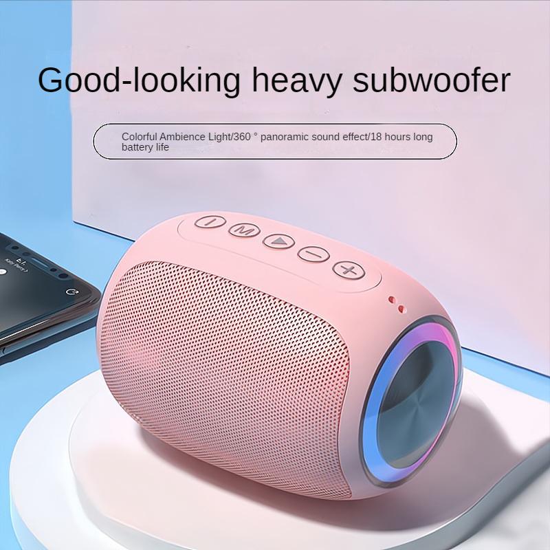 Loa Bluetooth không dây Âm lượng lớn Thẻ cắm di động tại nhà Điện thoại di động mini ngoài trời Bluetooth Loa siêu trầm âm thanh nhỏ Màu sắc: Hồng