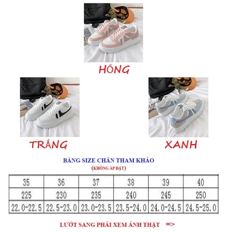 giày thể thao nữ phối màu đủ 3 màu trắng , xanh , hồng đủ size 35-39