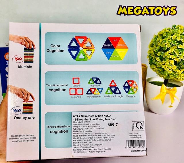 Nam Châm xếp hình sáng tạo NEKO - Bé Học Hình Khối Vuông Tam Giác 689-7