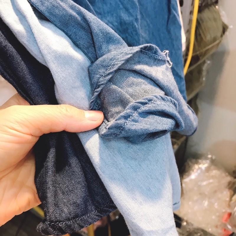 Váy jeans lưng chéo bé gái du xin