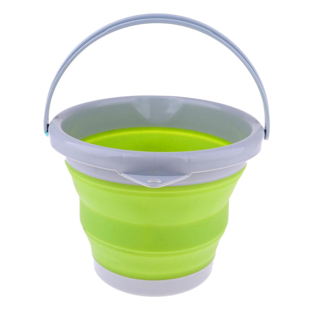 Folding Collapsible Silicone Water Bucket Outdoor Basin S Orange