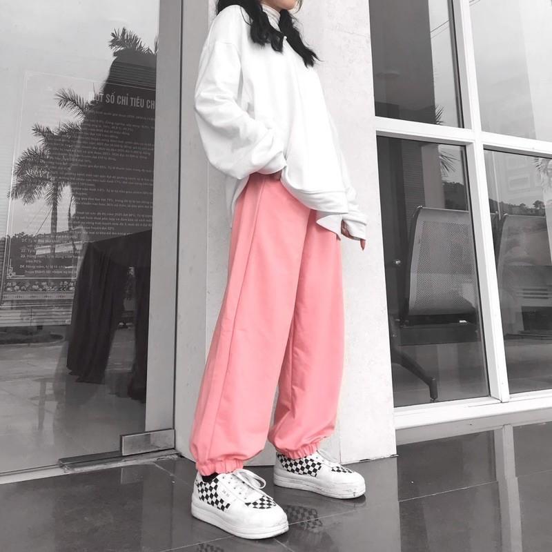 Quần Nỉ Thun Ống Rộng IRU Nam Nữ Unisex ( Hình Thật + 2 màu )