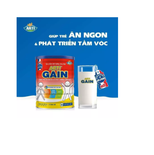 Sữa bột Arti gain đỏ - 900g thích hợp với trẻ suy dinh dưỡng,chậm lớn, biếng ăn độ tuổi từ 6-36 tháng-tặng khăn mềm mịn