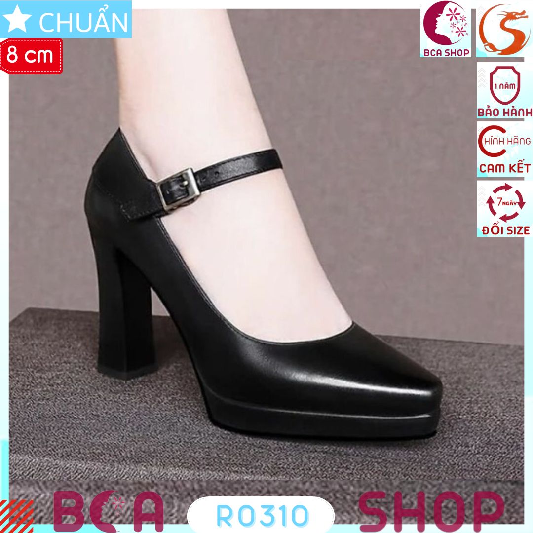 Giày cao gót nữ màu đen 8p RO310 ROSATA tại BCASHOP mũi nhọn, quai ngang cho dáng đẹp và thanh lịch đáng ngạc nhiên