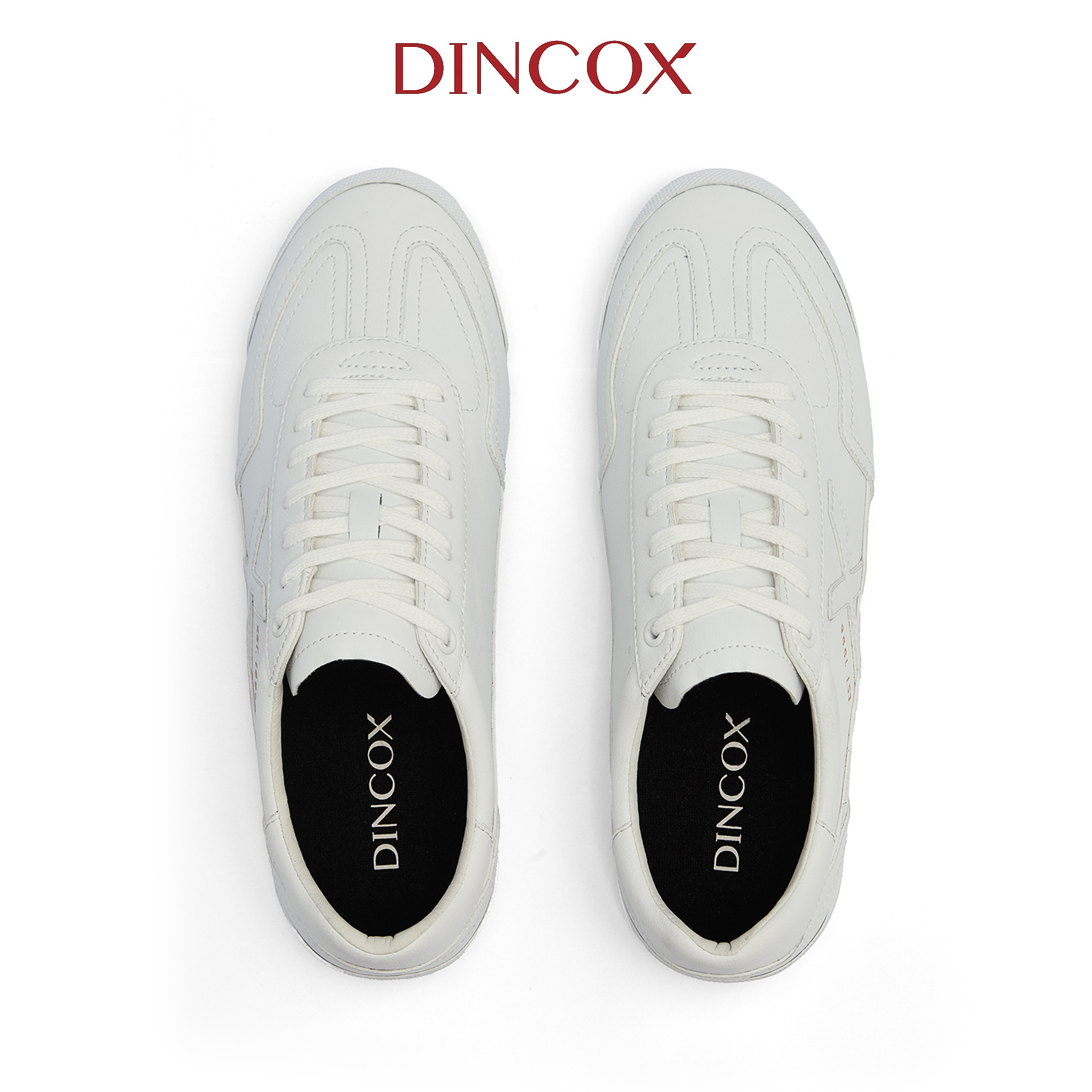 Giày Sneaker Da Nam Nữ Dincox DC47 WHITE Shoes Đế Bằng, Bền Và Nhẹ Hơn- Da Dincox Thời Thượng