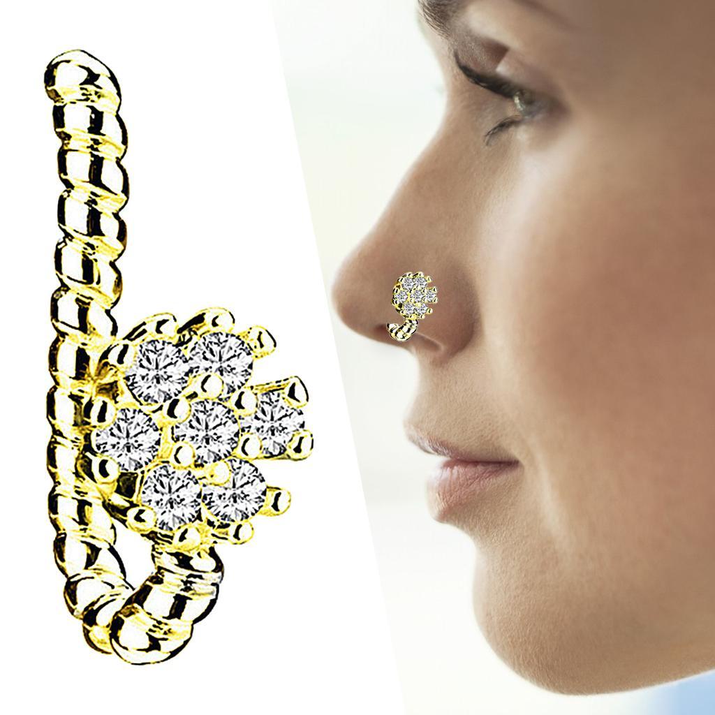 2-4pack Fake Nose Rings 18G Fake Lip Ear Nose Septum Ring Non Piercing gold