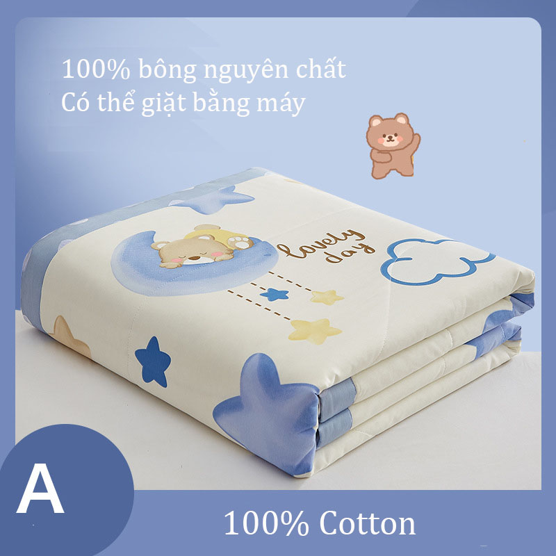 Chăn mỏng mùa thu đông mát mẻ chất liệu 100% cotton nguyên chất mềm mại