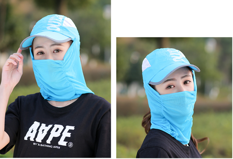 Mũ lưỡi trai kèm khẩu trang chống nắng 360 độ, nón nữ đi nắng thể thao cao cấp