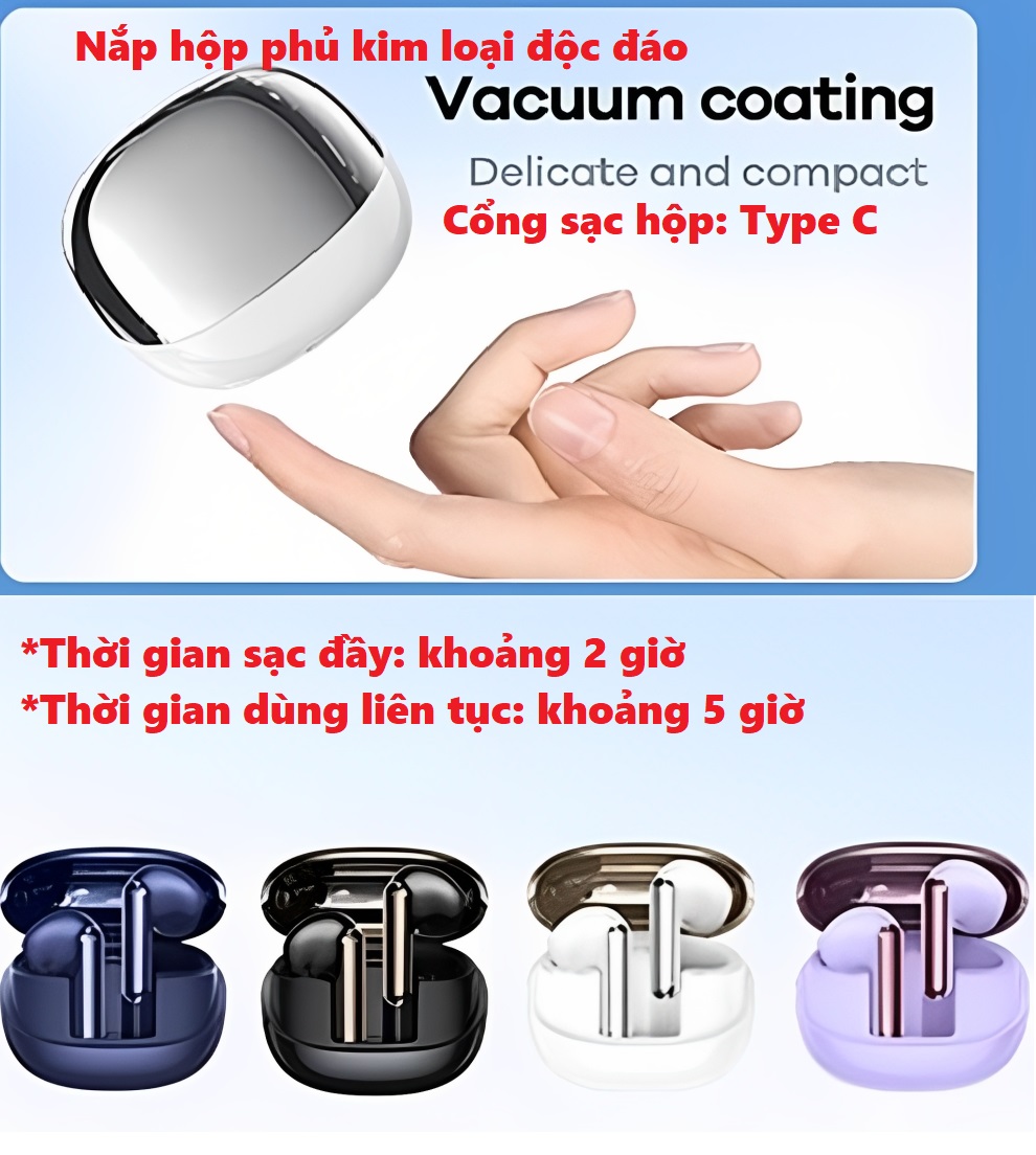 Tai nghe nhét tai bluetooth V5.3 mic khử ồn vỏ hộp phủ kim kim loại độc đáo Remax Cozy Buds W13 _ Hàng chính hãng