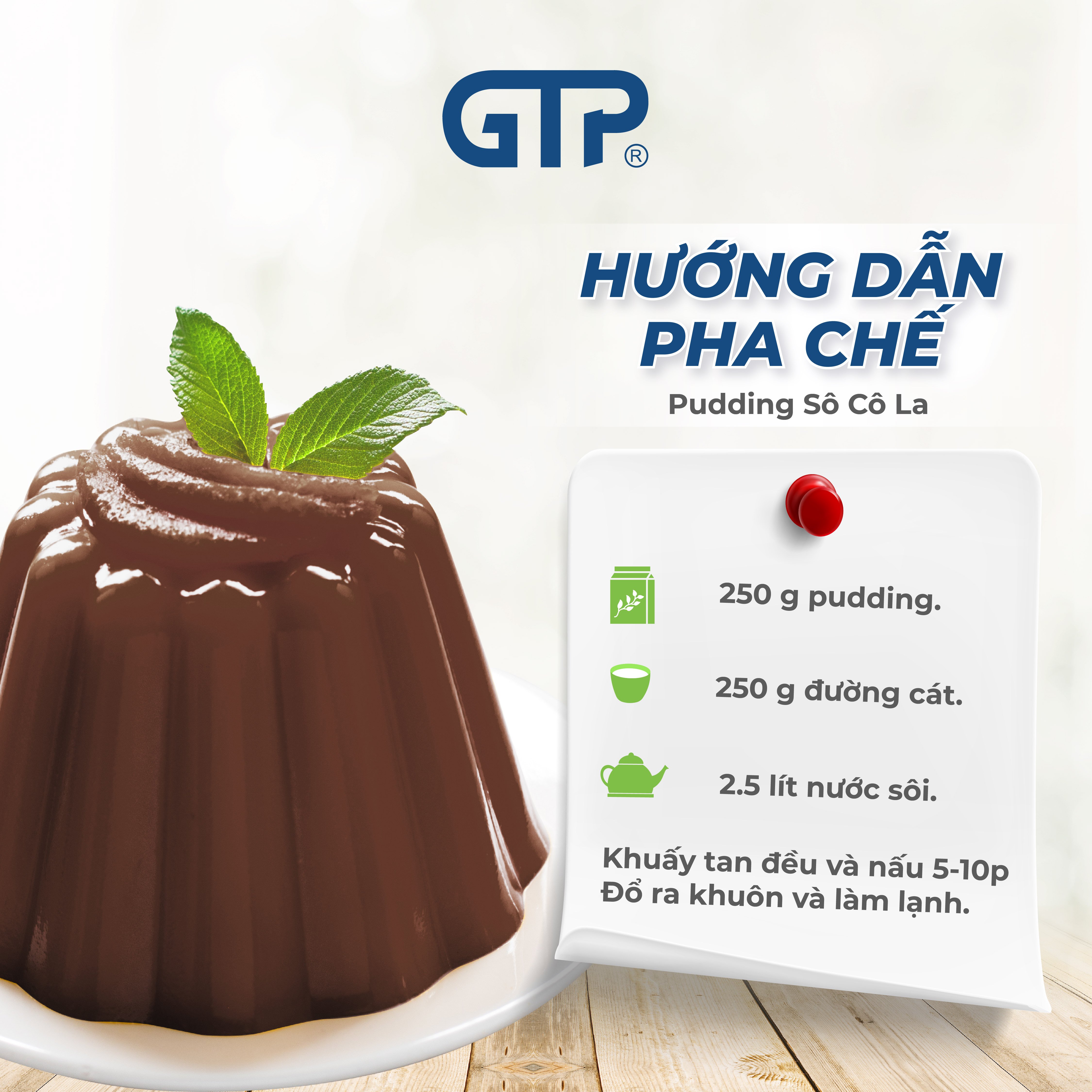 Pudding hương Sô cô la GTP (500g/gói)