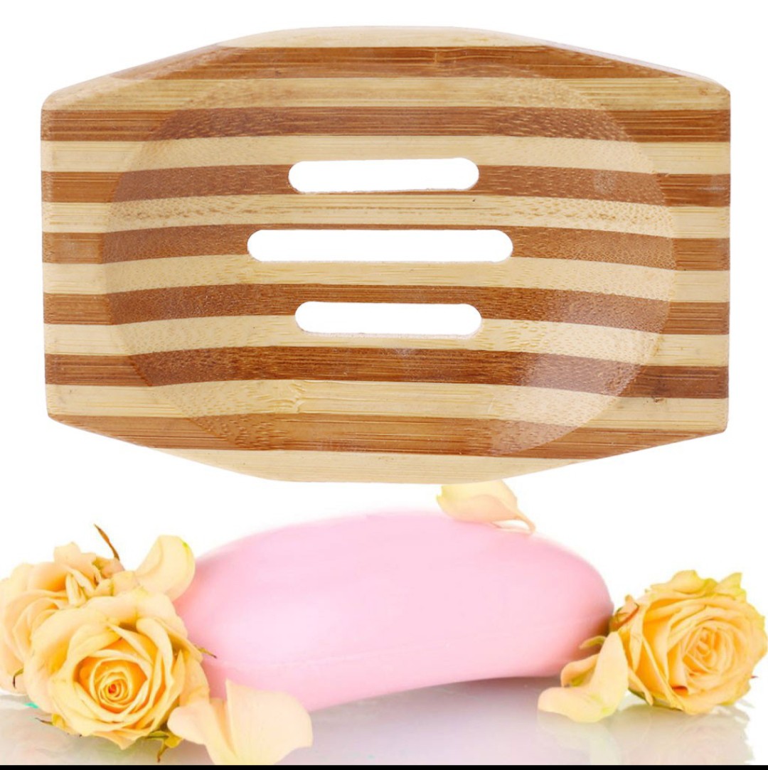 Style Bamboo Soap Dish handmade/ Khay dĩa gỗ để xà phòng handmade bằng gỗ tự nhiên, hình bầu dục, kiểu dáng sang trọng, decor trang trí nhà cửa gần gủi thiên nhiên