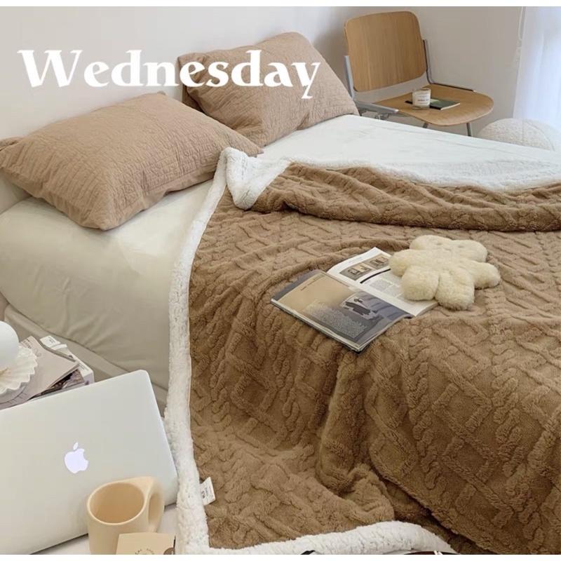 Chăn Cừu Vặn Thừng Mini Size Ấm Áp, Mềm , Giữ nhiêt Tốt_shinbedding