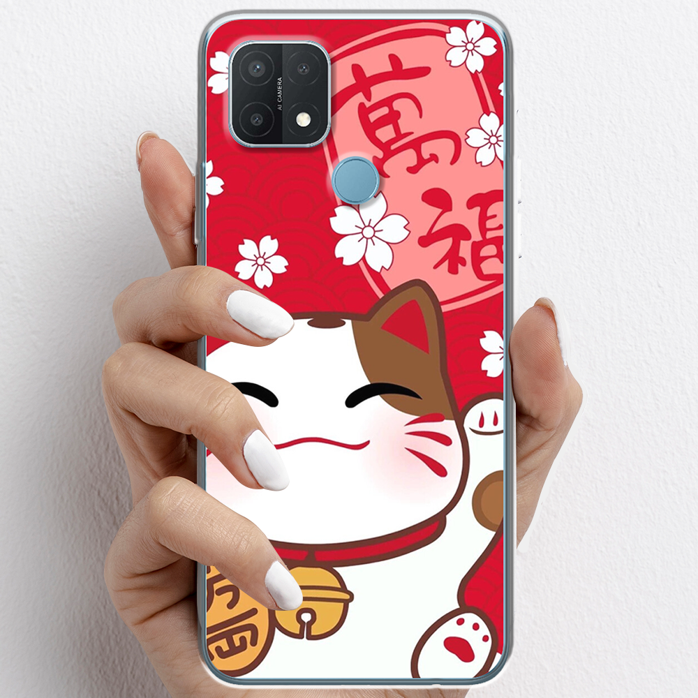Ốp lưng cho Oppo A15, Oppo A15s nhựa TPU mẫu Mèo thần tài