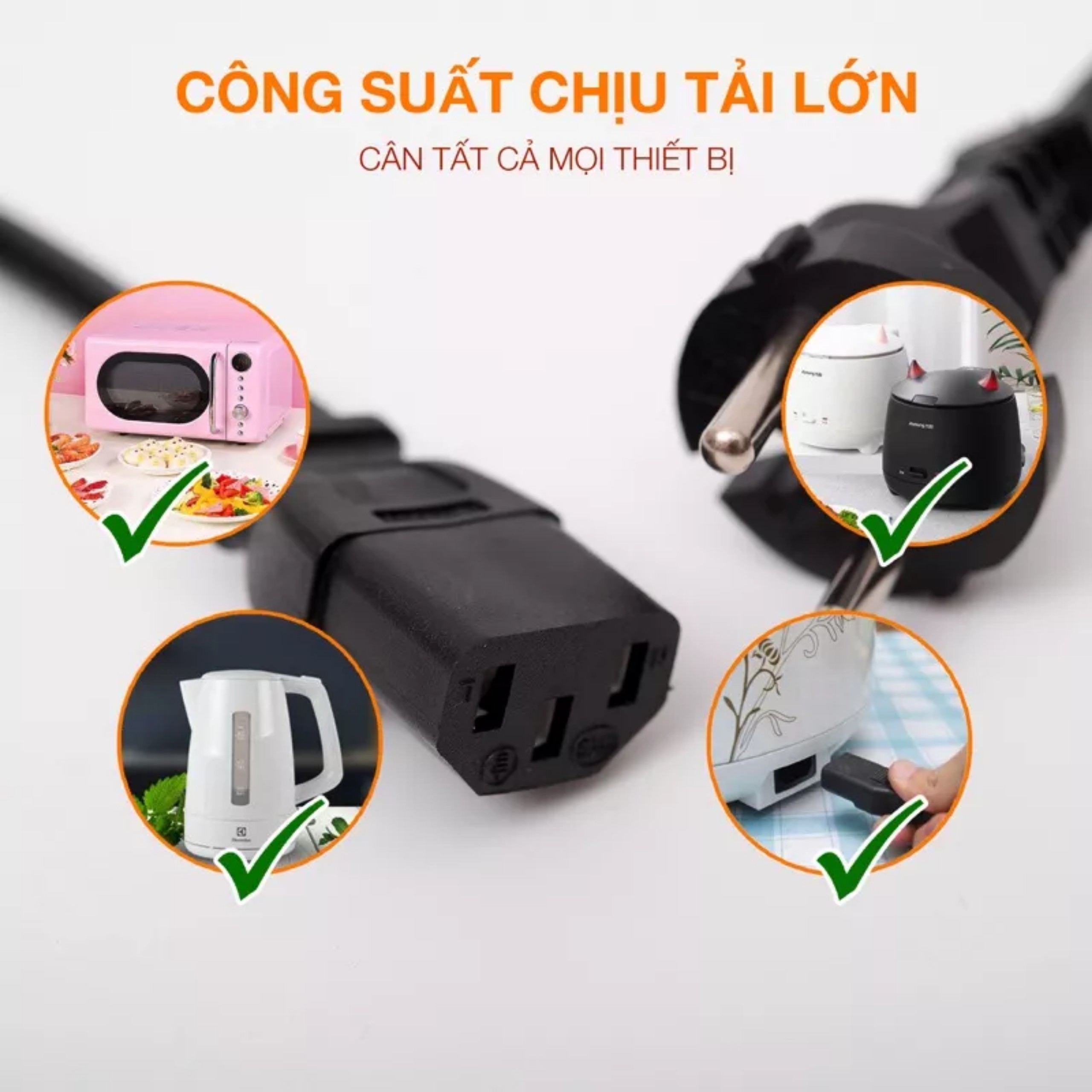 Dây Nguồn Liền Phích Đa Năng Dành Cho Máy Tính, Nồi Cơm, Nồi Lẩu, Các Thiết Bị Gia Đình, An Toàn. Takyhome 8602