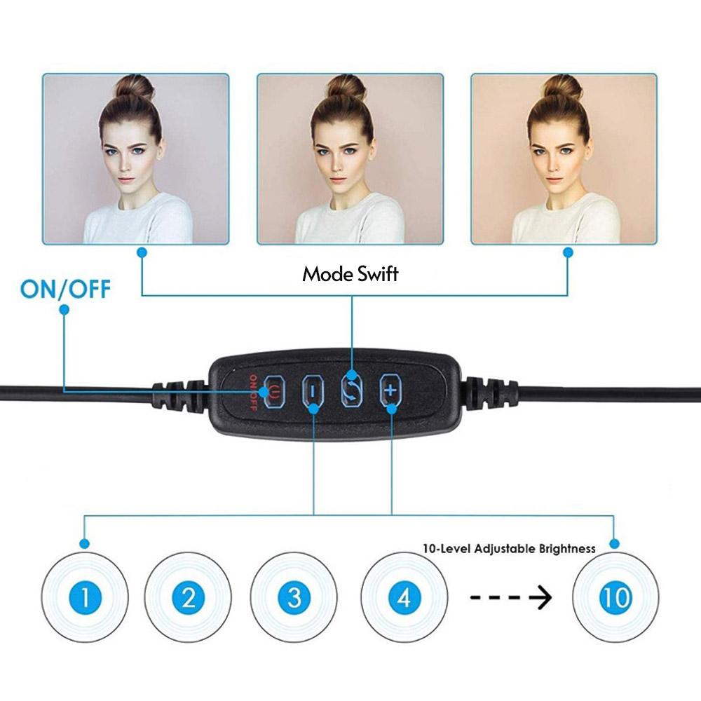 26cm Fill Light Ring Light Supplementary Light LED Light Folding Fill Light for Photography Live Stream Makeup YouTube