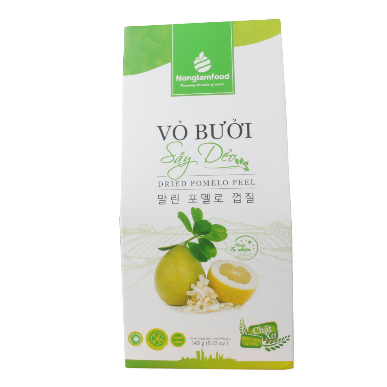 Combo 10 hộp Vỏ bưởi sấy dẻo Nonglamfood 145g | Giảm cân hiệu quả, tăng cường đề kháng tự nhiên