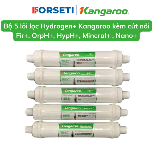 Bộ 5 lõi chức năng Kangaroo lõi FIR+, OrpH+, HypH+, Min+, Nano+ dùng cho máy lọc nước Kangaroo Hydrogen - Hàng chính hãng