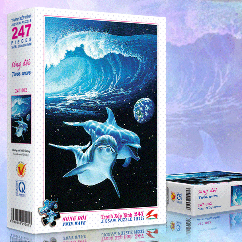 Tranh xếp Hình Tia Sáng Cá heo