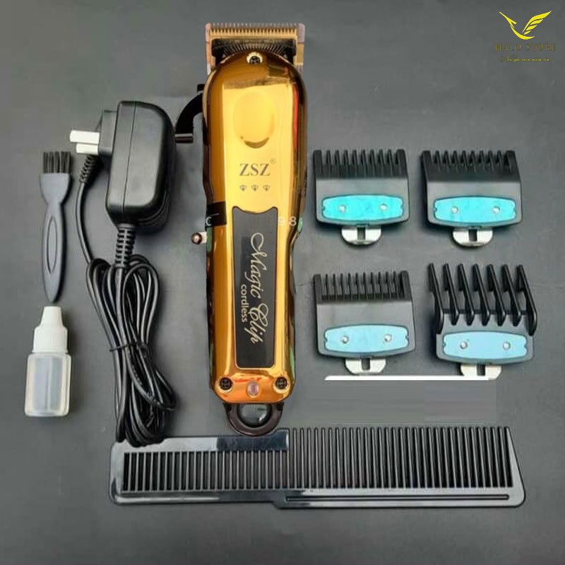 Tông Đơ Cắt Tóc Chuyên Nghiệp F80 ZSZ Lưỡi Kép Sắc Bén Đã Chỉnh Lưỡi TẶNG Cữ 1,5mm và 4,5mm + Lược Cắt Tóc