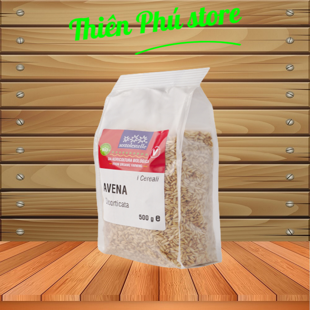 Hạt Yến Mạch Hữu Cơ Đã Bóc Vỏ 500g Sottolestelle Organic Hulled Oat