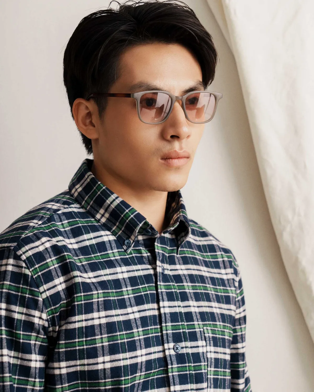 Áo sơ mi caro nam vải flannel. Fitted - ROUTINE 10F25SHL001